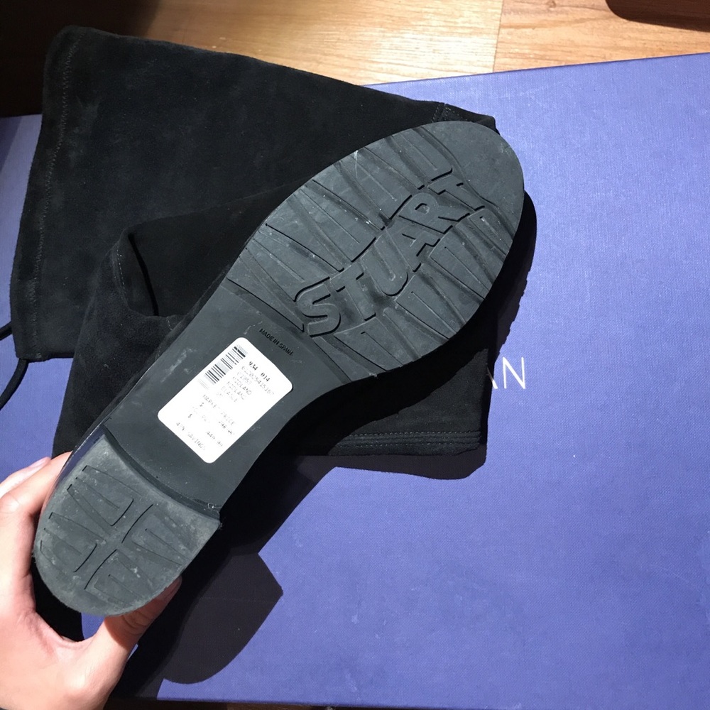 Stuart Weitzman Midland Boots Black Suede (fit 9) - Picture 7 of 8